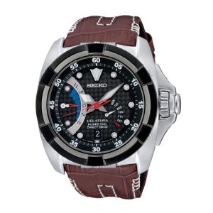 Seiko SRH011P1 – Nam – 44mm – Kính cứng – Kinetic (máy nửa cơ – nửa pin) – Dây da