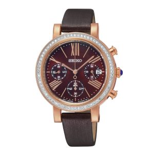 Seiko SRW018P1 – Nữ – 35mm – Kính cứng – Quartz (Pin) – Dây da