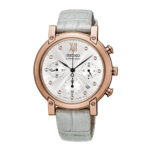 Seiko SRW834P1 – Nữ – 35mm – Kính cứng – Quartz (Pin) – Dây da