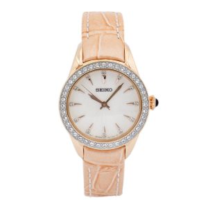 Seiko SRZ388P1 – Nữ – 28mm – Kính cứng – Quartz (Pin) – Dây da