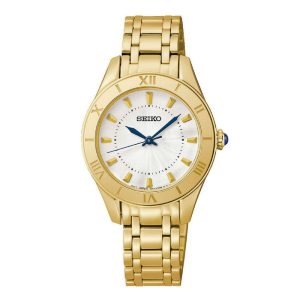 Seiko SRZ434P1 – Nữ – 30mm – Kính cứng – Quartz (Pin) – Dây kim loại